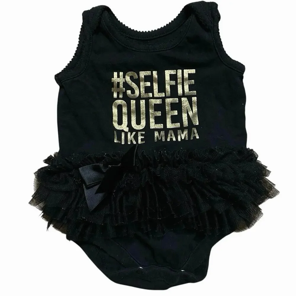 The Children’s Place #Selfie Queen Like Mama Black & Gold Bodysuit Tutu Skirt!!.